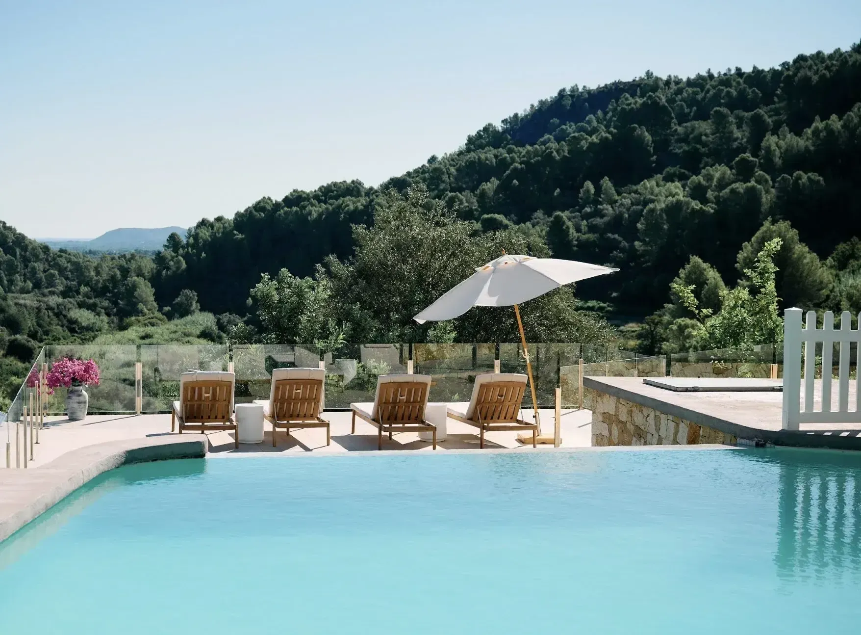 The pool overlooking the valley