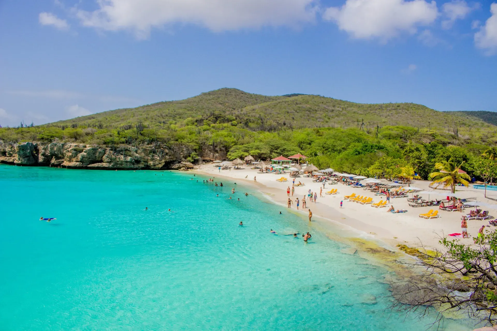 The white beach and turquoise water of Grote Knip, Curaçao